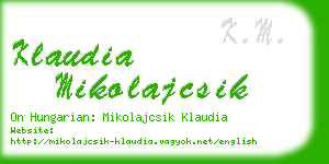 klaudia mikolajcsik business card